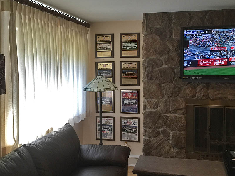 row of sports certificates installed by washington square